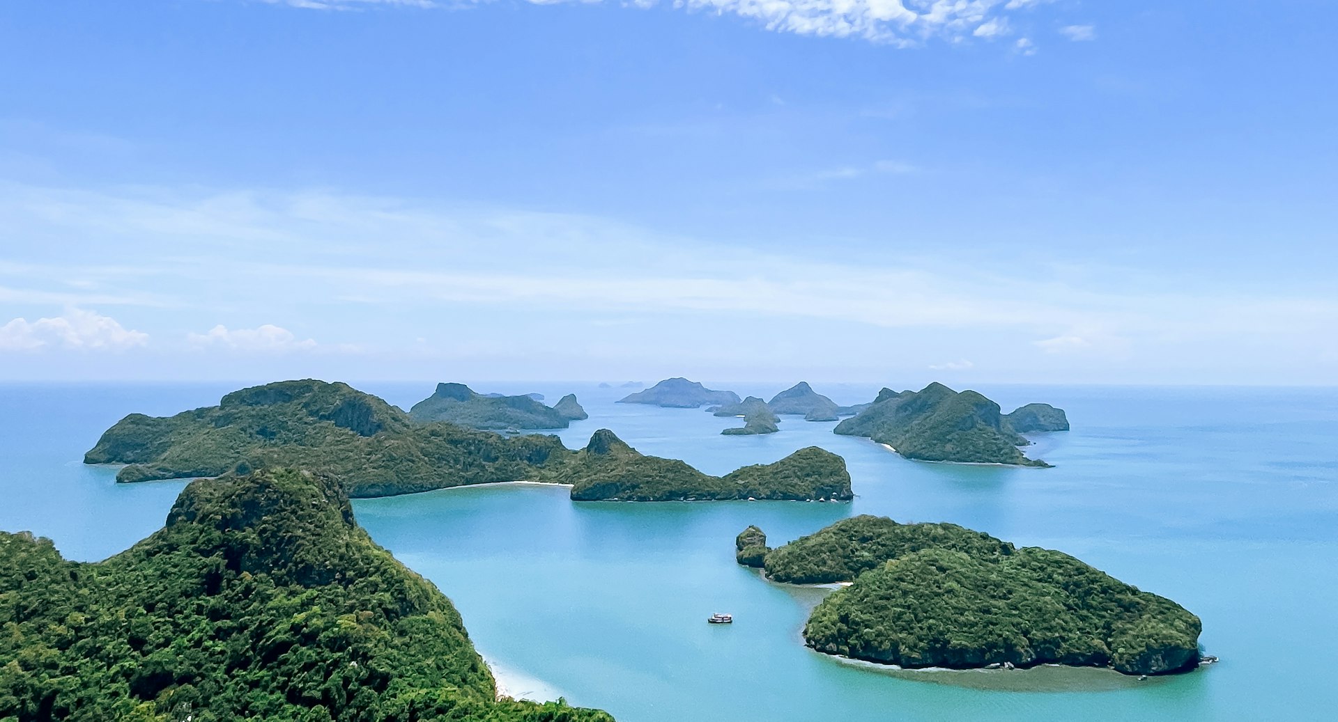 The islands of Ang Thong National Marine Park seen from the Wua Talap viewpoint